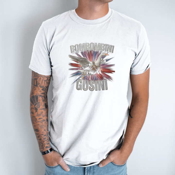 Unisex marškinėliai su spauda „Bombombini Gusini reaktyvas“ - Image 2