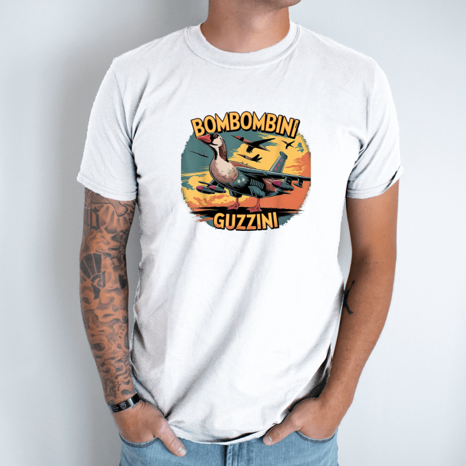 Unisex marškinėliai su spauda „Bombombini Guzzini retro“ - Image 2