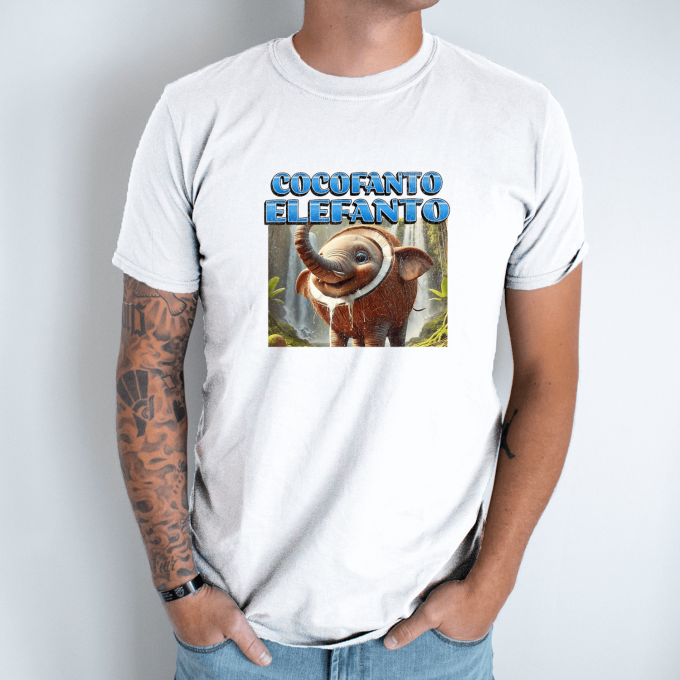 Unisex marškinėliai su spauda „Cocofanto Elefanto“