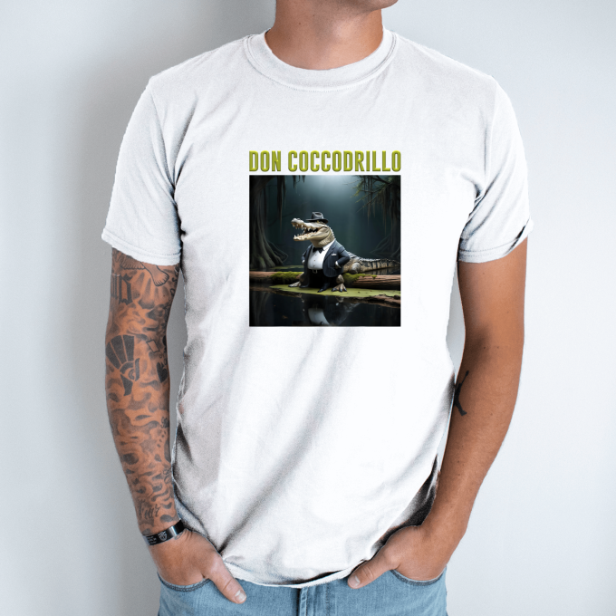 Unisex marškinėliai su spauda „Don Coccodrillo“