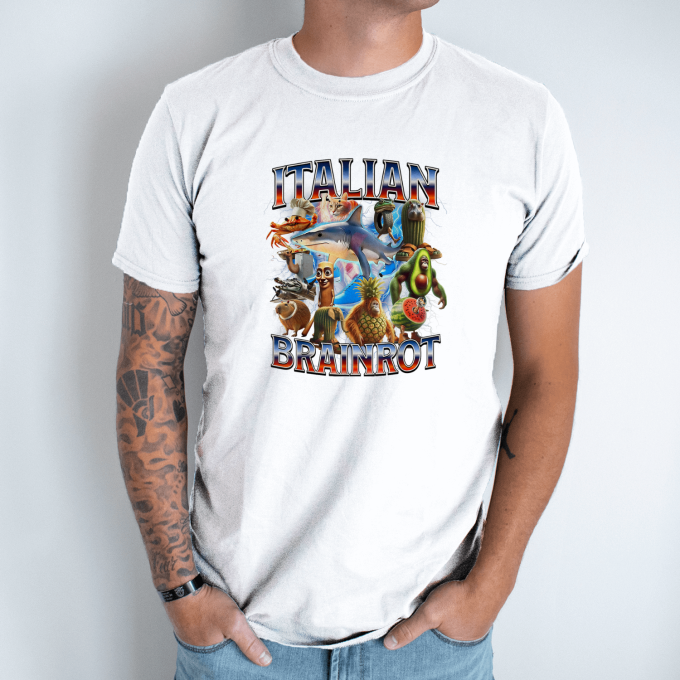 Unisex marškinėliai su spauda „Italian Brainrot“