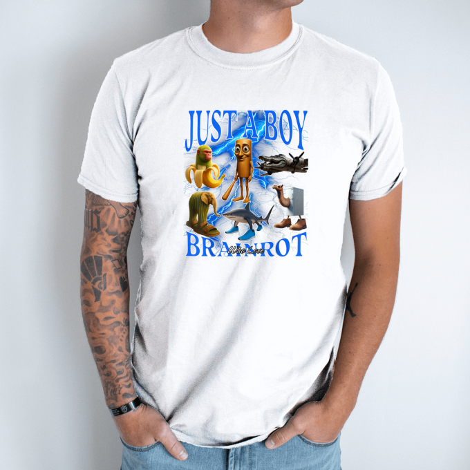 Unisex marškinėliai su spauda „Just a Boy Brainrot“