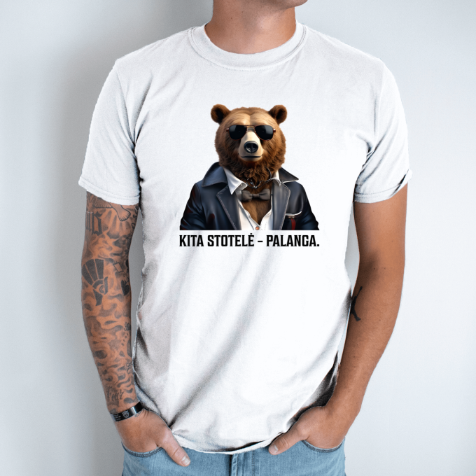 Unisex marškinėliai su spauda „Kita stotelė-Palanga“