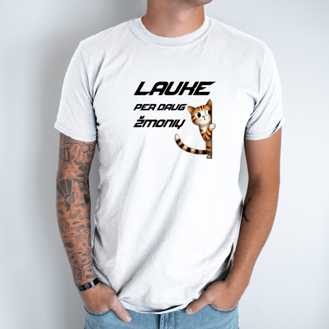 Unisex marškinėliai su spauda „Lauke per daug žmonių“ - Image 2