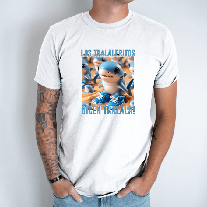 Unisex marškinėliai su spauda „Tralaleritos sako tralala“ - Image 2