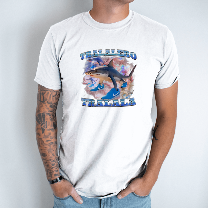 Unisex marškinėliai su spauda „Tralalero Tralala“