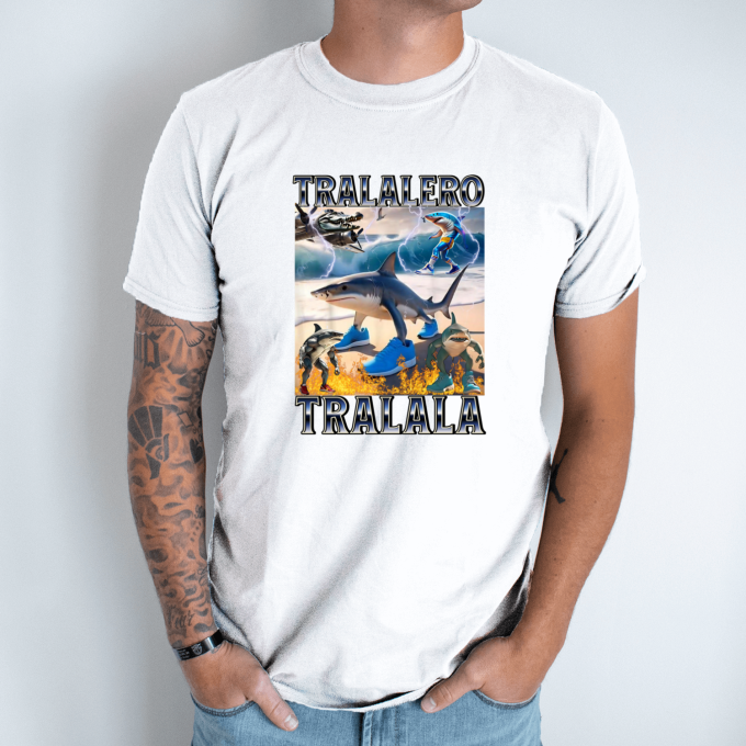 Unisex marškinėliai su spauda „Tralalero Tralala chaosas“