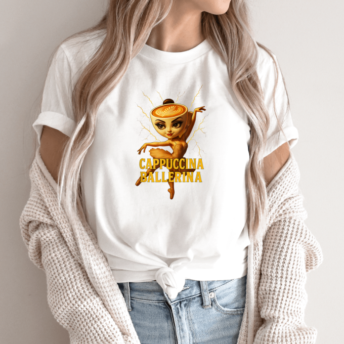 Unisex marškinėliai su spauda „Ballerina Cappuccino Gracija“