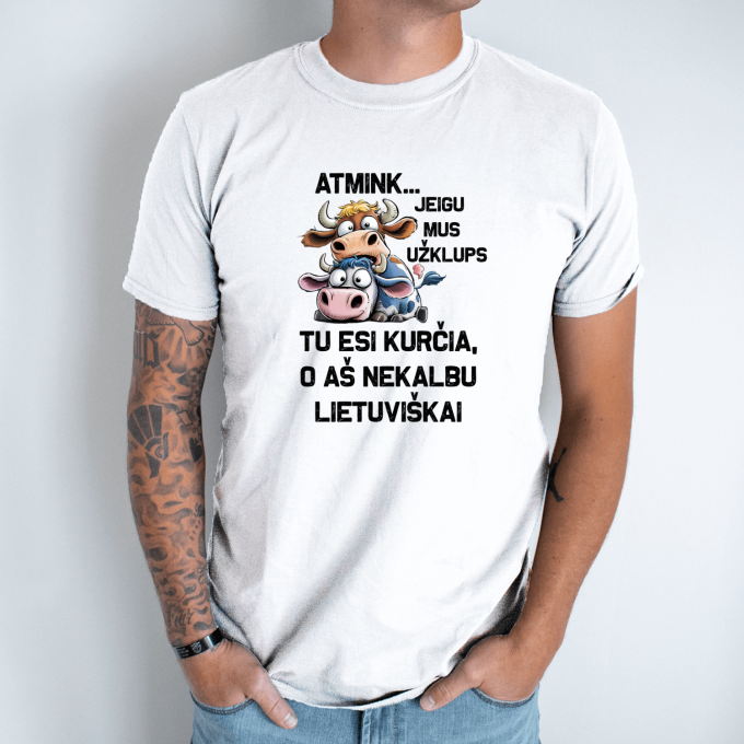 Unisex marškinėliai su spauda „Jeigu mus užklups“