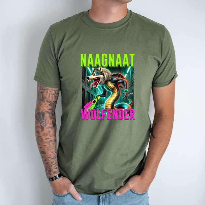 Unisex marškinėliai su spauda „Naagnaat Wolfender“ - Image 3