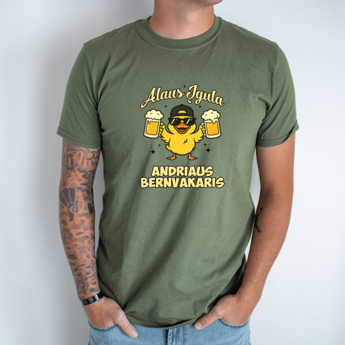 Unisex marškinėliai su spauda „Alaus įgula“ - Image 2