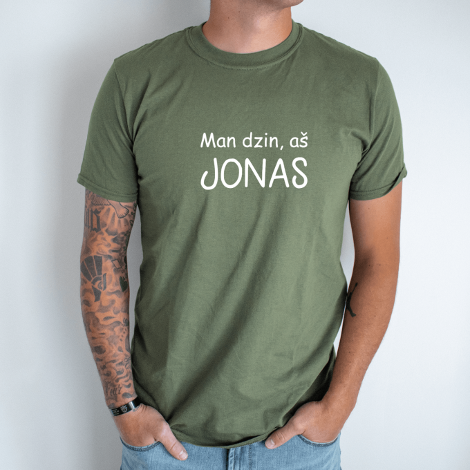 Unisex marškinėliai su spauda „Man dzin, aš Jonas“ - Image 3