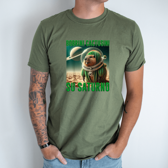 Unisex marškinėliai su spauda „Bobrini Cactusini“ - Image 2