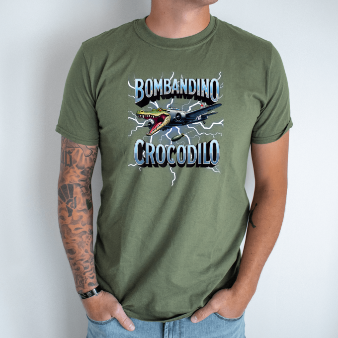 Unisex marškinėliai su spauda „Bombandino Crocodilo Skraidantis žvėris“ - Image 3