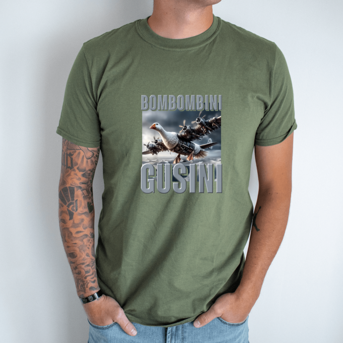 Unisex marškinėliai su spauda „Bombombini Gusini“ - Image 2