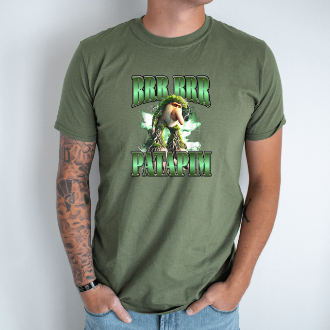 Unisex marškinėliai su spauda „Brr Brr Patapim Šaknų audra“ - Image 3