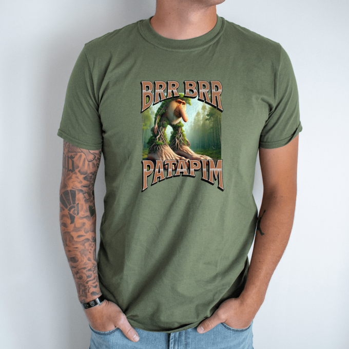 Unisex marškinėliai su spauda „Brr Brr Patapim Vėjo šnabždesys“ - Image 3