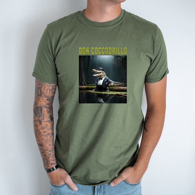 Unisex marškinėliai su spauda „Don Coccodrillo“ - Image 2