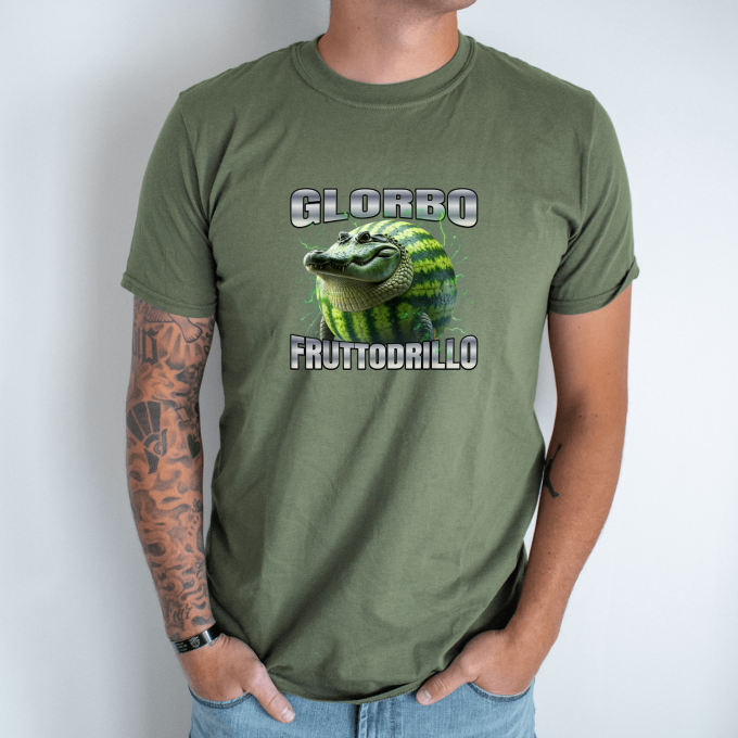 Unisex marškinėliai su spauda „Glorbo Fruttodrillo“ - Image 3