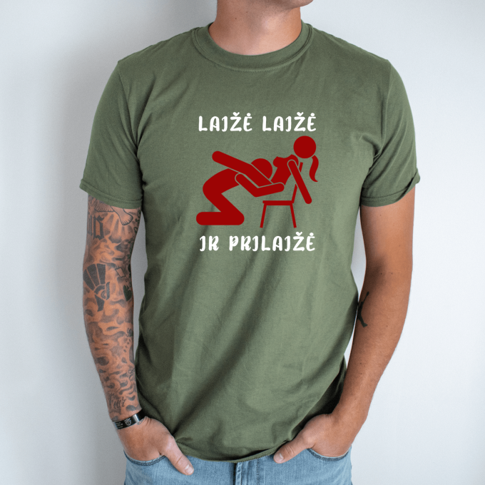 Unisex marškinėliai su spauda „Liežuviu iki širdies“ - Image 2