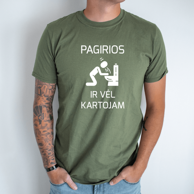 Unisex marškinėliai su spauda „Pagirios“ - Image 3