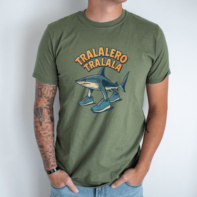 Unisex marškinėliai su spauda „Tralalero Tralala minimal“ - Image 2