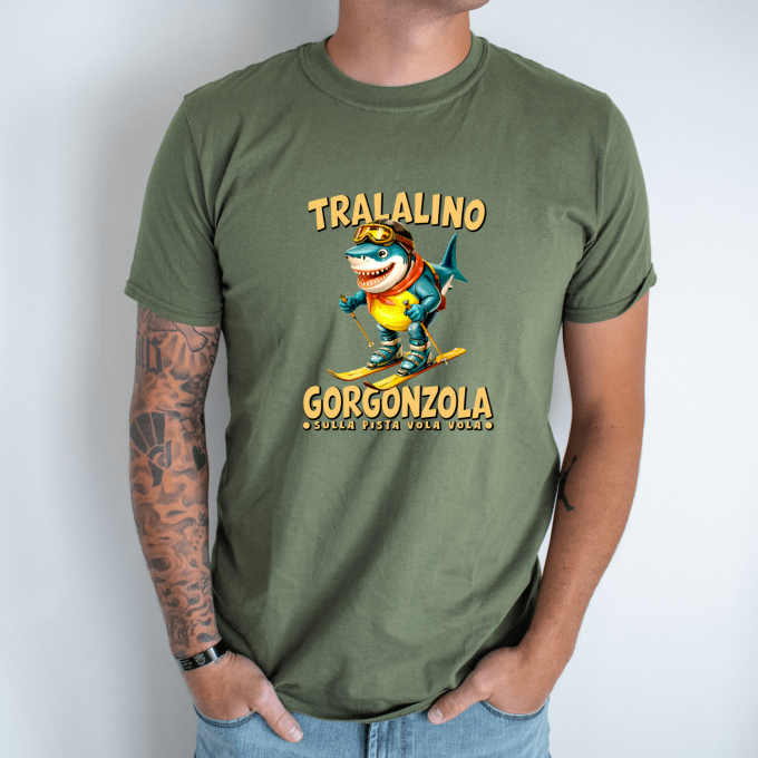 Unisex marškinėliai su spauda „Tralalino Gorgonzola“ - Image 3