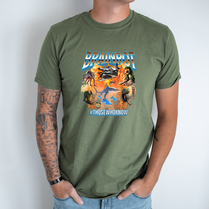 Unisex marškinėliai su spauda „Italian Brainrot Liepsnojantis“ - Image 3