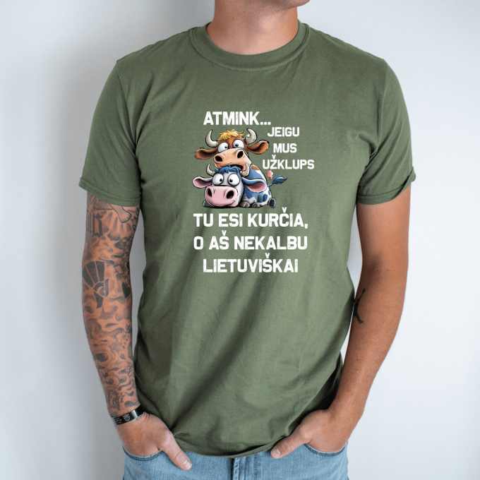 Unisex marškinėliai su spauda „Jeigu mus užklups“ - Image 2