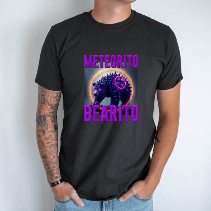 Unisex marškinėliai su spauda „Meteorito Bearito“ - Image 7
