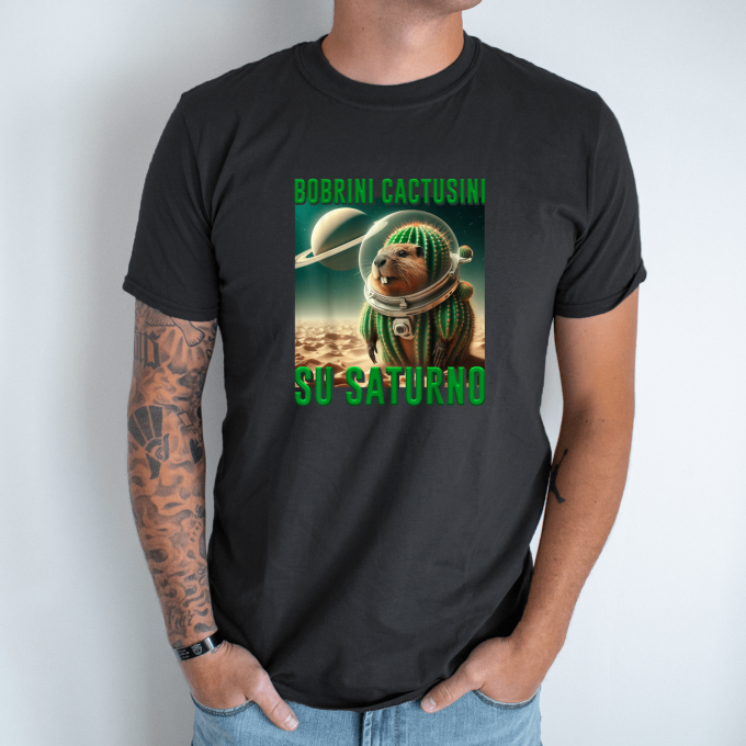 Unisex marškinėliai su spauda „Bobrini Cactusini“ - Image 8