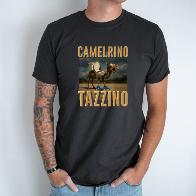 Unisex marškinėliai su spauda „Camelrino Tazzino“ - Image 8