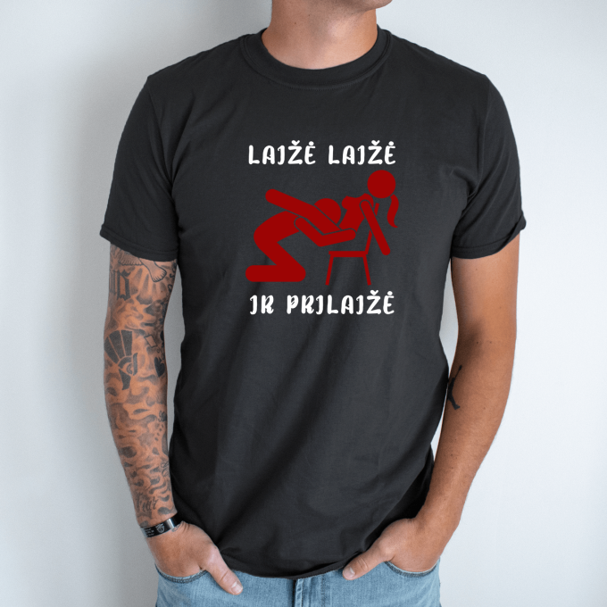 Unisex marškinėliai su spauda „Liežuviu iki širdies“ - Image 7