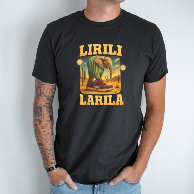 Unisex marškinėliai su spauda „Lirili Larila-sportbačiai“ - Image 8