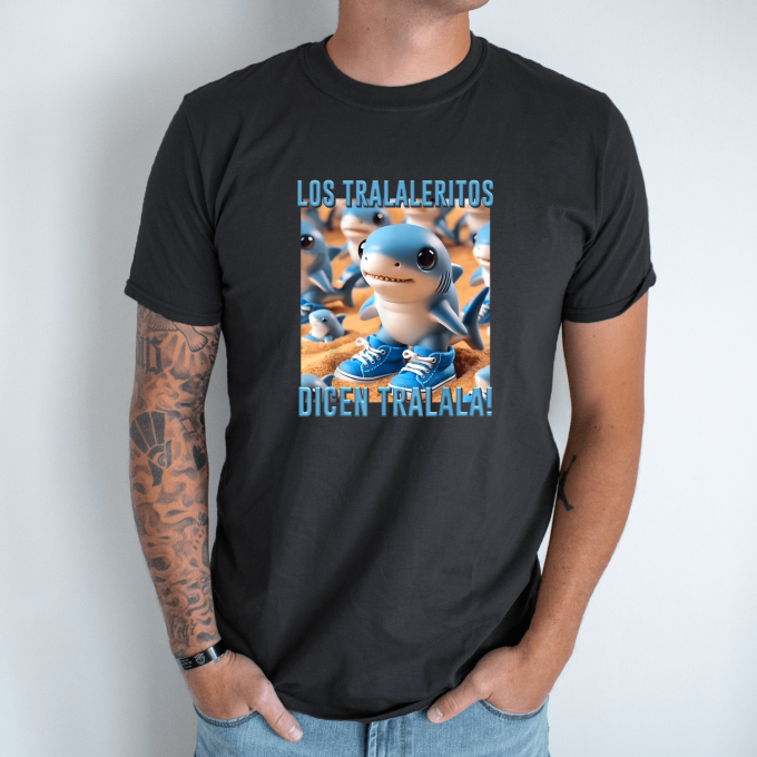 Unisex marškinėliai su spauda „Tralaleritos sako tralala“ - Image 8