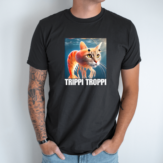 Unisex marškinėliai su spauda „Trippi Troppi“