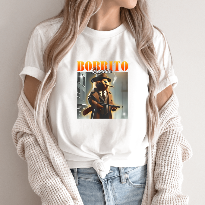 Unisex marškinėliai su spauda „Bobrito Bandito“ - Image 9