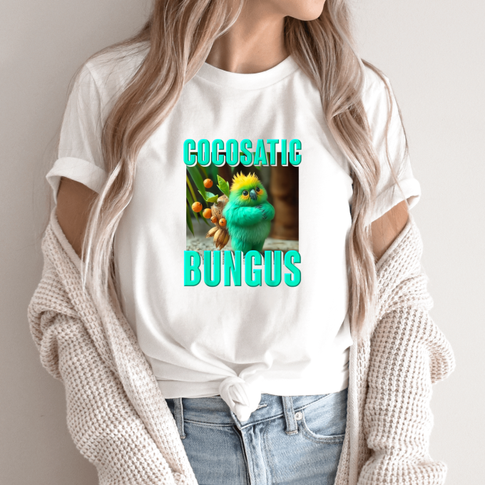 Unisex marškinėliai su spauda „Cocosatic Bungus“ - Image 10