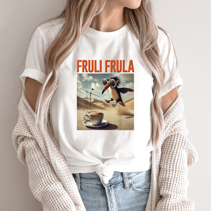 Unisex marškinėliai su spauda „Fruli Frula“ - Image 9