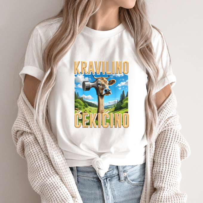 Unisex marškinėliai su spauda „Kravilino Cekicino“ - Image 9