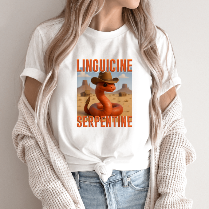 Unisex marškinėliai su spauda „Linguicine Serpentine“ - Image 8
