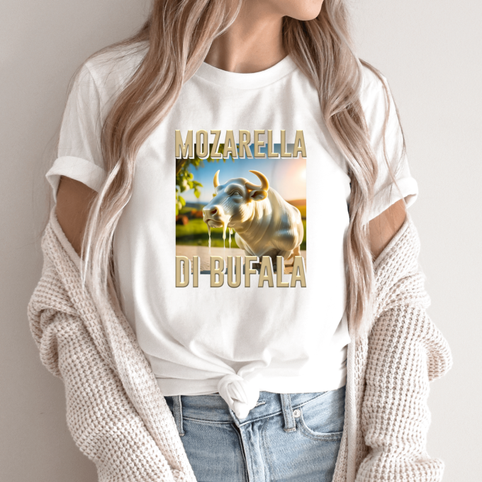 Unisex marškinėliai su spauda „Mozarella Di Bufala“ - Image 9