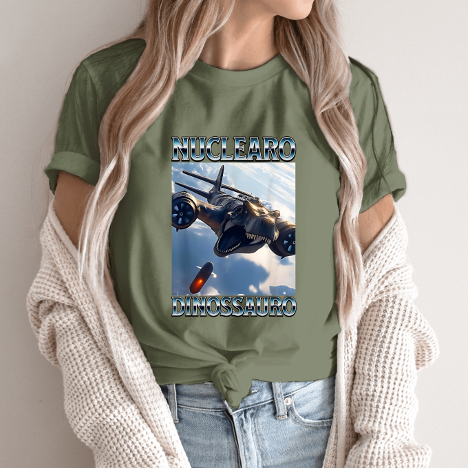 Unisex marškinėliai su spauda „Nuclearo Dinossauro“ - Image 10