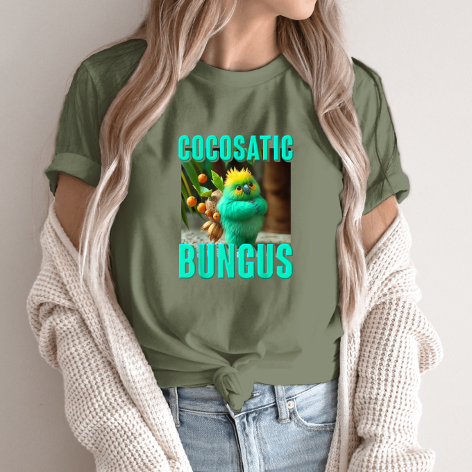 Unisex marškinėliai su spauda „Cocosatic Bungus“ - Image 11