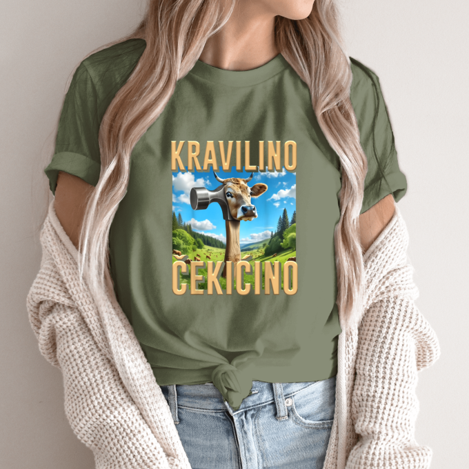 Unisex marškinėliai su spauda „Kravilino Cekicino“ - Image 10