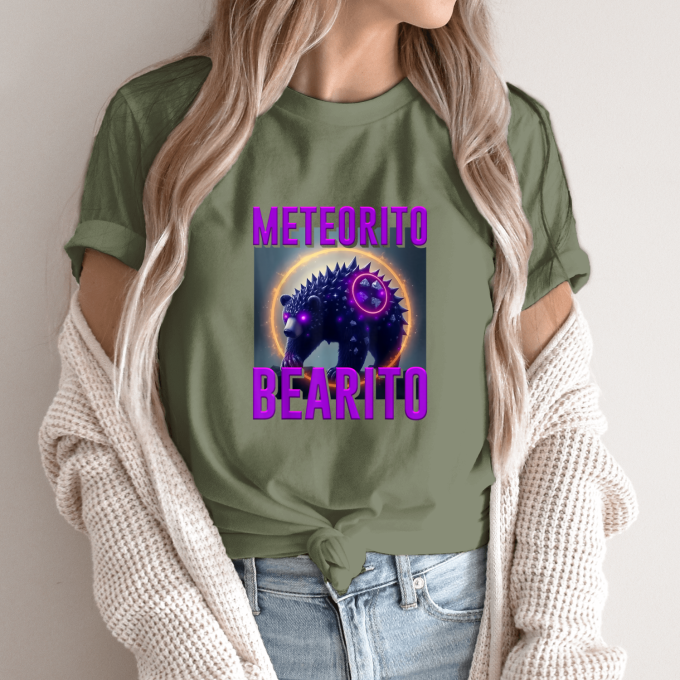 Unisex marškinėliai su spauda „Meteorito Bearito“ - Image 9