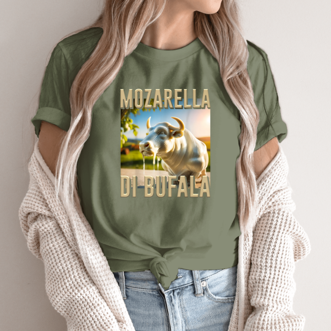 Unisex marškinėliai su spauda „Mozarella Di Bufala“ - Image 10
