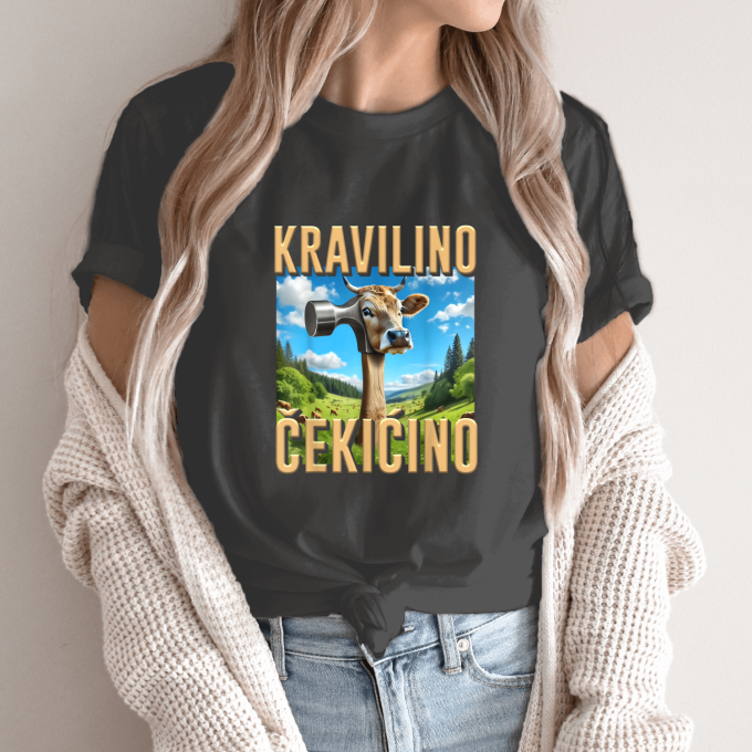 Unisex marškinėliai su spauda „Kravilino Cekicino“ - Image 14