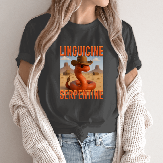 Unisex marškinėliai su spauda „Linguicine Serpentine“ - Image 12