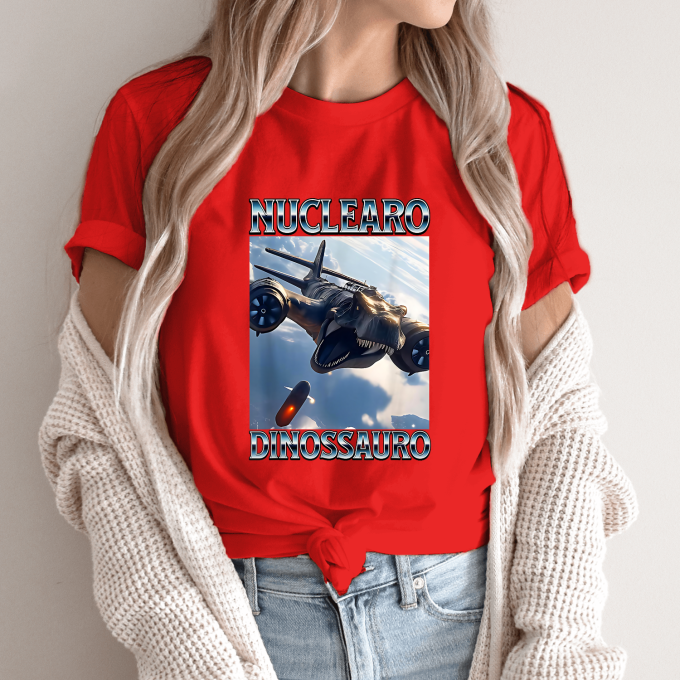 Unisex marškinėliai su spauda „Nuclearo Dinossauro“ - Image 13